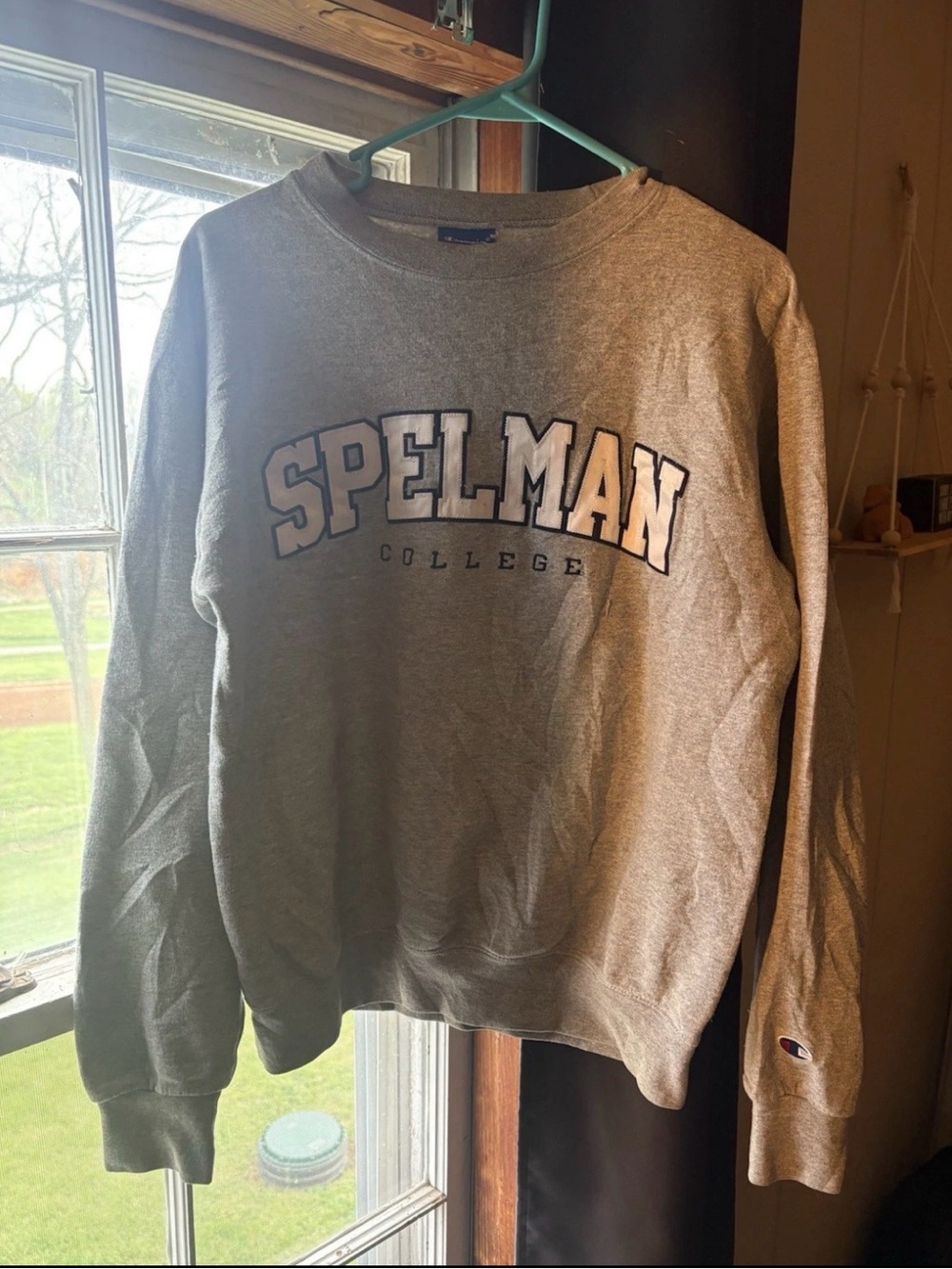 Champion Gray Spelman College Crewneck Sweatshirt
